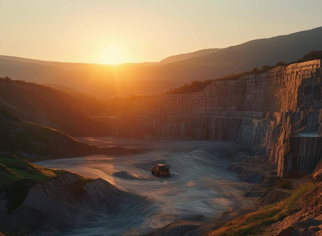 a quarry on sunrise-1